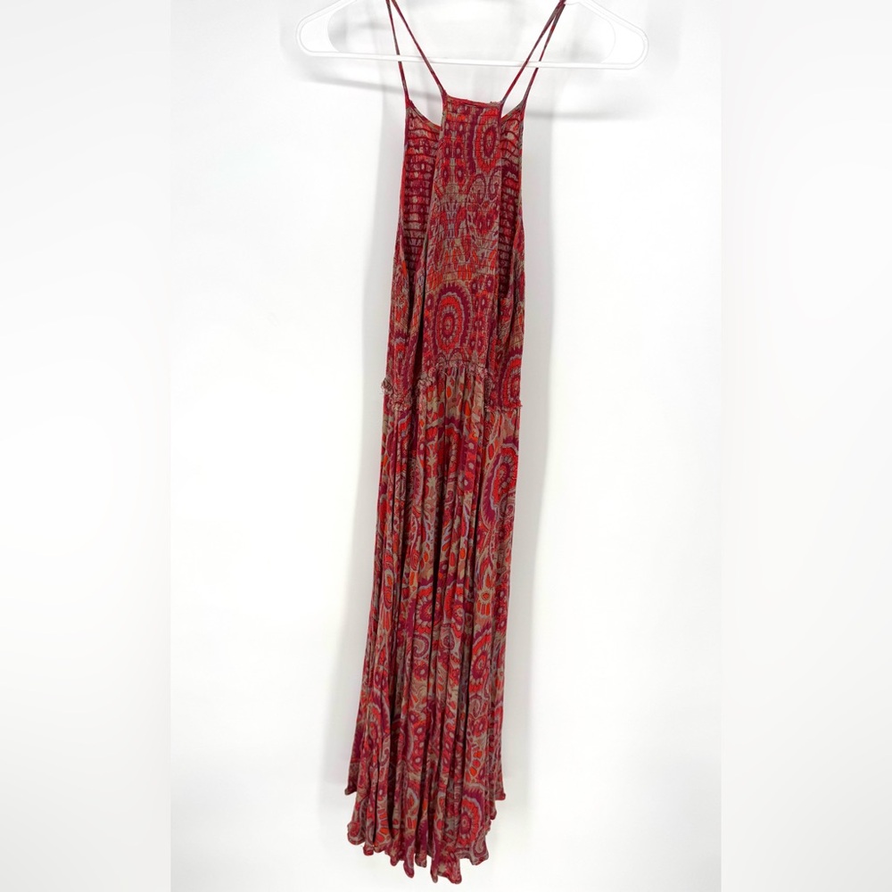 Free People Red Patterned Halter High-Low Dress - Picture 4 of 10